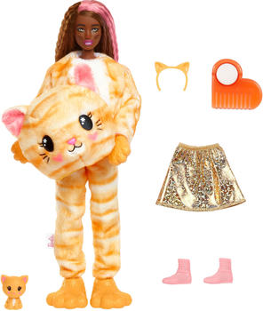 Barbie Cutie Reveal Puppe mit Kätzchen-Plüschkostüm HHG20