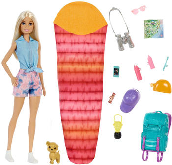 Mattel Barbie "It takes two Camping" Set inkl. Malibu Puppe, Hund & Zubehör