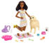 Barbie Barbie Puppe (brünett) mit Hund und Welpen