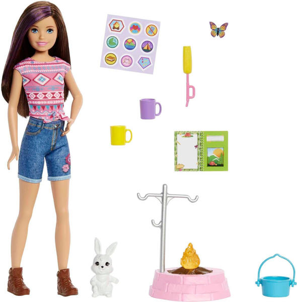 Barbie Barbie It takes two! Camping' Spielset mit Skipper Puppe und Häschen & Zubehör