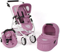 CHIC2000 Kombi-Puppenwagen "Emotion All In 3in1, Jeans Pink" inkl. Babywanne,