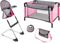 Bayer Puppenbett "Puppen-Reise-Set" inklusive Hochstuhl, L&auml;tzchen und...
