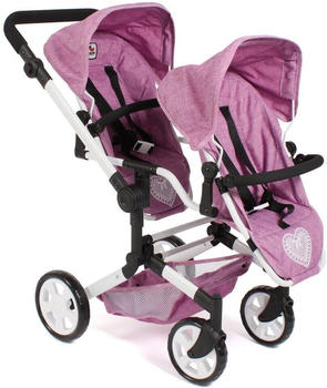 Bayer-Chic Puppen-Zwillingsbuggy Linus Duo Jeans Pink (690-62)