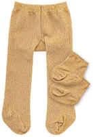 Heless 4761, Heless Puppen-Strumpfhose mit S&ouml;ckchen, gold, Gr. 28-35 cm