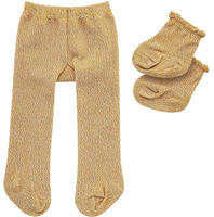 Heless Puppen-Strumpfhose mit S&ouml;ckchen, gold, Gr. 35-45 cm
