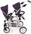 Puppenwagen Tandem-Buggy Twinny Sternchen lila