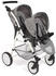 Puppenwagen Tandem-Buggy TWINNY Jeans grey - Zwillingssportwagen für Puppen