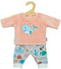 Heless Flauschiger Puppen-Pyjama "Wal Bobby ", 2-teilig, Gr. 35-45 cm,