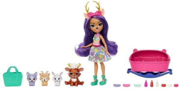 Mattel Enchantimals Minipuppe Baby Best Friends Danessa Deer und Sprint (HLK84)