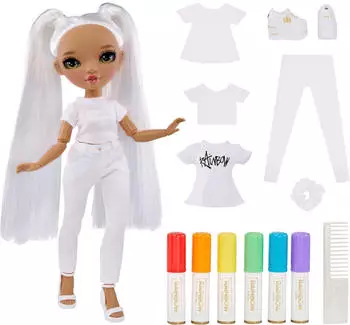 MGA Entertainment Rainbow High Color & Create Gr&uuml;ne Augen Ankleidepuppe