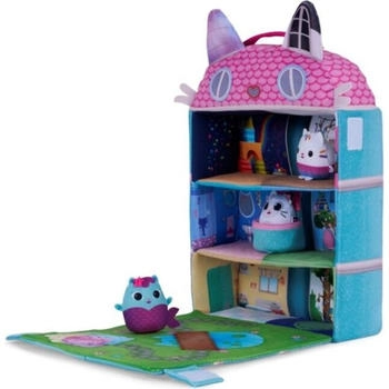 Schmidt-Spiele 42804 Gabby's Dollhouse, Puppenhaus mit 3 Figuren und Lift, 41 cm