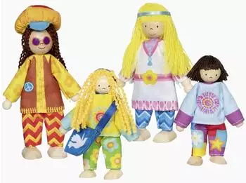 Goki Biegepuppen Hippiefamilie „Love & Harmony" 4-teilig (51442)