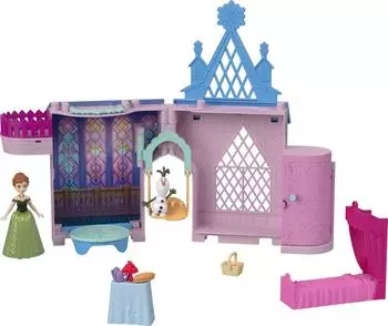 Mattel Disney Frozen Arendelle Schloss Spielset mit Anna-Puppe, Olaf und 7 Zubehörteilen (HPV77)