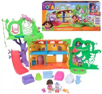 Dora Tropisches Haus Spiel- und Entdeckerset, Figuren und Möbel, zweisprachig (6073669)