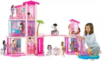 Barbie Dreamhouse™ Spielset mit 2 Pools, 2 Rutschen, Aufzug, 9 Spielbereichen (JKG84)