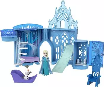 Mattel Disney Frozen Elsas Stapelschloss Puppenhaus-Spielset mit Mini-Puppe (HPR37)