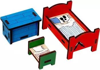 Pippi Puppenhaus Schlafzimmer Möbel-Set Villa Kunterbunt (44385100)