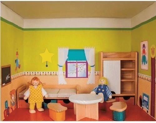 Rülke Puppenhaus im Regal - Kinderzimmer