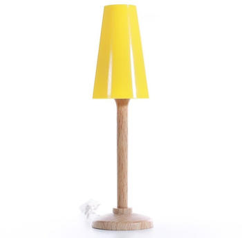 Kahlert Licht Stehlampe mit Holzfuß gelb