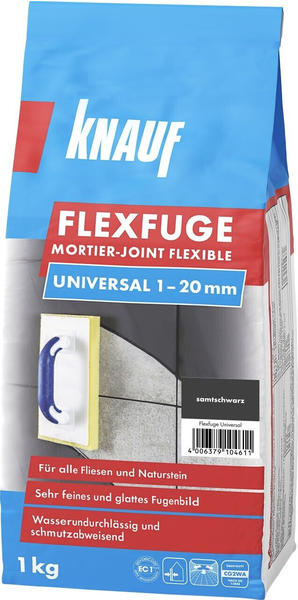 Knauf Flexfuge Universal 1-20mm 1kg samtschwarz