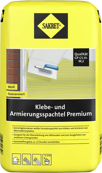Sakret Klebe- und Armierungsspachtel Premium 25 kg Sack weiß (0779100016)