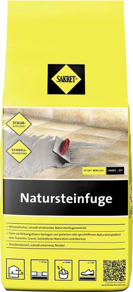 Sakret Natursteinfuge 1 - 10 mm dunkelgrau 5 kg (0779052320)