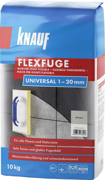 Knauf Insulation Fugenmörtel Flexfuge Universal 1 - 20 mm silbergrau 10 kg (0779052904)