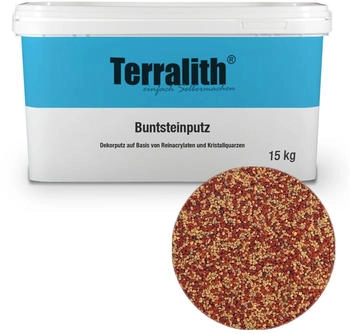 Terralith Kunstharzputz Buntsteinputz Mosaikputz 2mm -15 kg- BSP09 (Eimer Verarbeitungsfertig) Dekorationsputz aus Marmor-Granulat bzw. eingefärbter Körnung