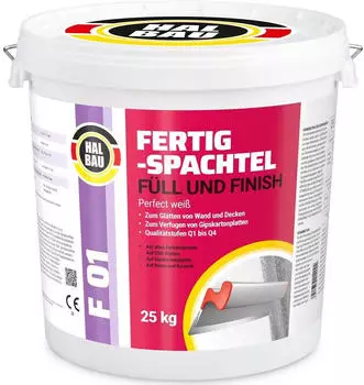 Hangato Fertigspachtel Füll Finish 25kg GK Fugenspachtel Innen Glätt Spachtel Weiss F01