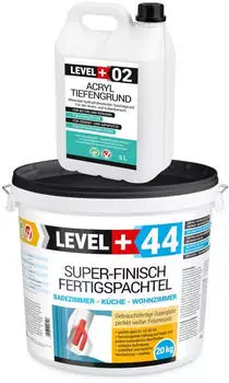 Hangato 20kg SUPER-FINISH FERTIGSPACHTE + 5L Tiefengrund Fertigspachtel Q4