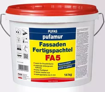 PUFAS pufamur FA5 Fassaden-Fertigspachtel faserverst&auml;rkt 14kg (072105000)