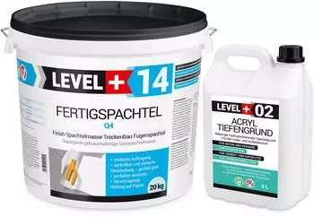 Hangato 20kg Spachtelmasse + 5L Tiefengrund Fertigspachtel Finish Q4
