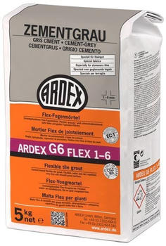 ARDEX G6 Flex-Fugenmörtel 1-6mm zementgrau 5kg