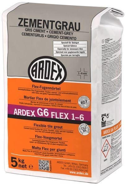ARDEX G6 Flex-Fugenmörtel 1-6mm zementgrau 5kg