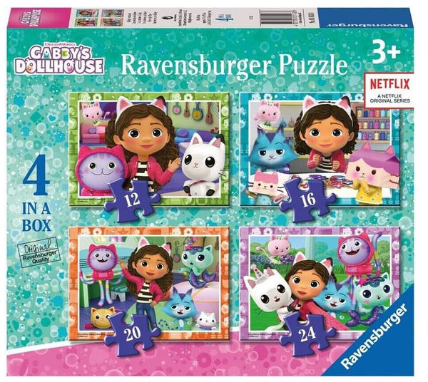 Ravensburger 4 in 1 Kinder Puzzle Box Gabby´s Dollhouse 24 Teile (GA03143)