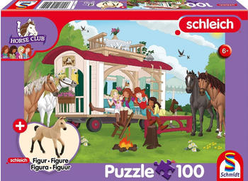 Schmidt-Spiele Schleich Horse Club - Lagerfeuer am Wohnwagen 100 Teile (56463)