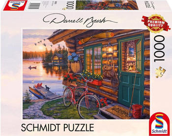 Schmidt-Spiele Darrel Bush Seeh&uuml;tte mit Fahrrad (1000 Teile)