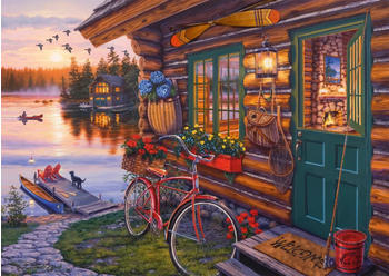 Schmidt-Spiele Darrel Bush Seehütte mit Fahrrad (1000 Teile) – Entdecken Sie die Magie des Puzzelns