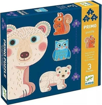 Djeco Kombi Puzzle: In the forest - 9, 12, 16 Teile