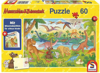 Schmidt-Spiele Puzzle - Reise in die Urzeit, 60 Teile, mit Add-on, Wissensbüchlein (56411)