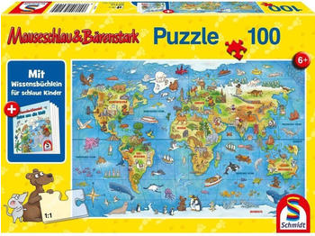 Schmidt-Spiele Puzzle - Reise um die Welt, 100 Teile, mit Add-on, Wissensb&uuml;chlein (56412)
