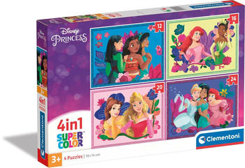 Clementoni Supercolor Disney Prinzessinnen 4-in-1 (12-24 Teile) Clementoni Supercolor Disney Prinzessinnen 4-in-1 (12-24 Teile)