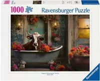 Ravensburger Puzzle "The cow in the bathtub" Made in Germany