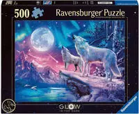 Ravensburger Puzzle "Glow in the Dark, Wolf im Nordlicht" Made in Germany