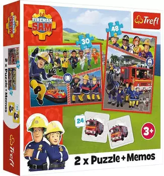 Trefl 2 in 1 Puzzles + Memos - Feuerwehrmann Sam (78 Teile)