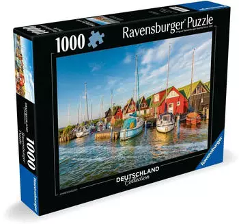 Ravensburger Puzzle Deutschland Collection Romantische Hafenwelt von Ahrenshoop (1000 Teile) – Entdecken Sie die Romantische Hafenwelt von Ahrenshoop