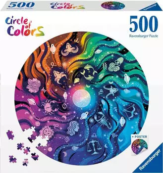 Ravensburger Puzzle rund Circle of Colors Astrology (500 Teile)