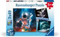 Ravensburger Puzzle "Abenteuer Weltraum" 3 x 49 Teile; Made in Europe