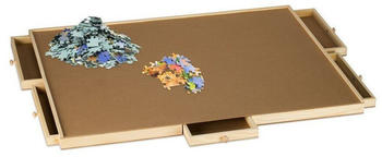 Relaxdays Puzzlebrett mit 6 Schubladen Natur (10048744)