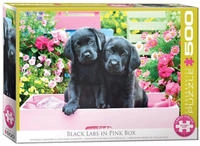 Eurographics 6500-5462 - Schwarze Labradore in einer rosa Schachtel Puzzle 500 Teile